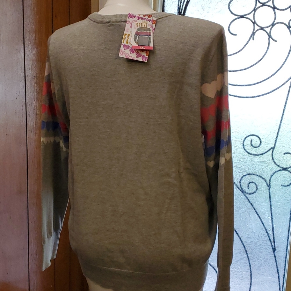 Feeling Festive Hearts Sweater Woman's Size XXL - Picture 5 of 8